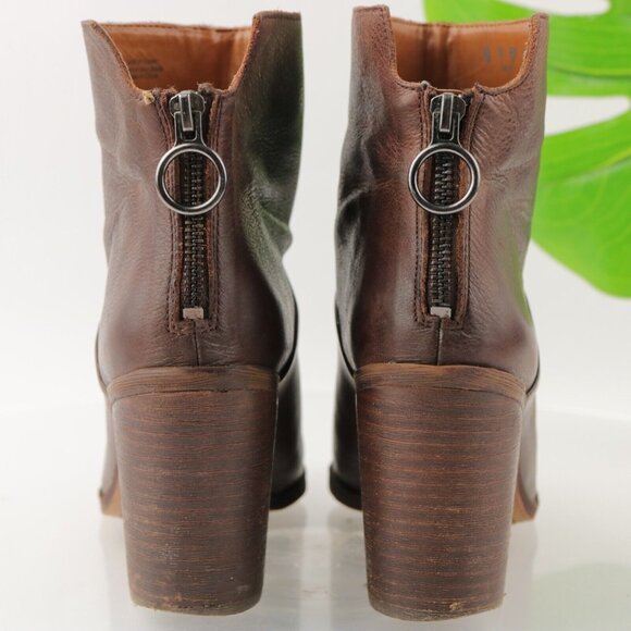 Franco Sarto Women's Mack Boot Size 7 Pointed Block Heel Brown Leather Comfy - Picture 7 of 12